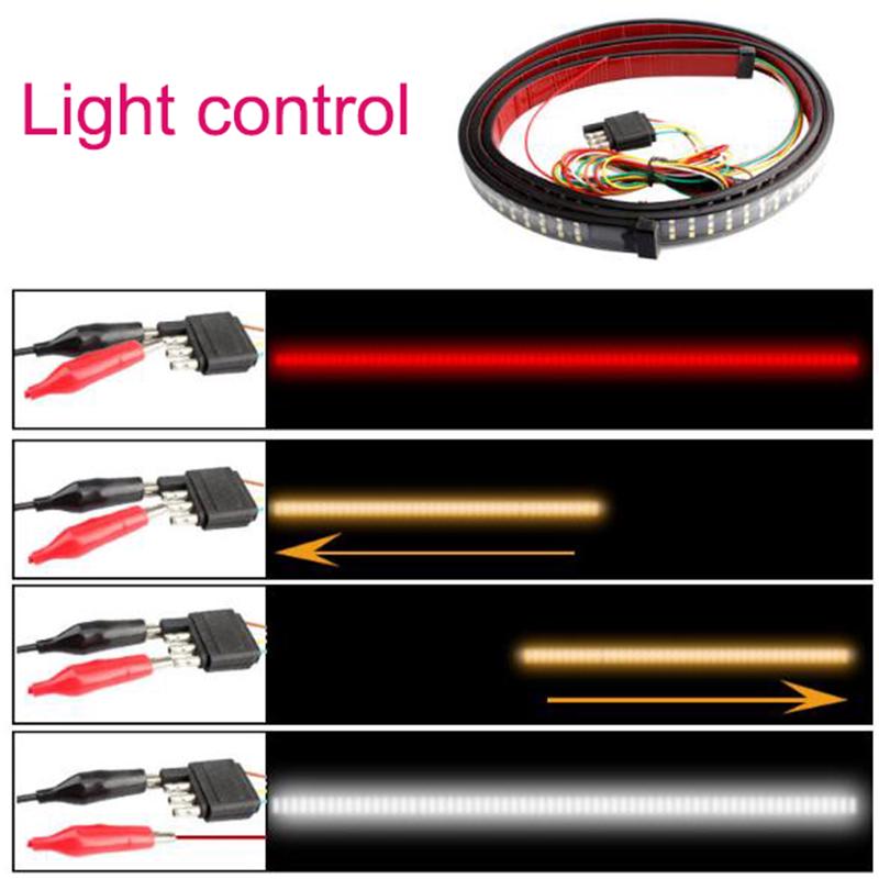 Светодиодная полоса для грузовика, фонарь на заднюю дверь, 3 ряда, сигнал заднего хода, задние фонари 48 дюймов