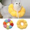 Cat Recovery Collar Sunflower Shape Soft Stuffed Neck Cone Adjustable Anti-Bite Lick Wound Healing Safety Collar After Surgery