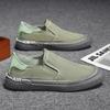 Fashion Green Mens Casual Sneakers Summer Breathable One Pedal Casual Mens Loafers Ice Silk Trend All-match Men Flat Casual Shoes