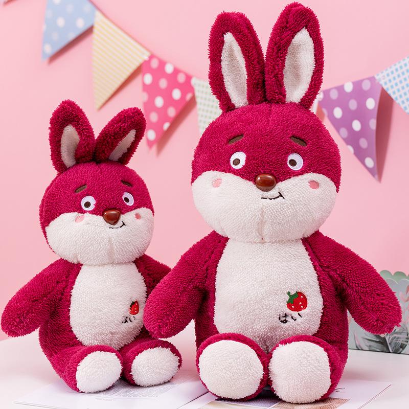 New Strawberry Hug Rabbit Plush Toy Creative Hot Selling Strawberry Rabbit Doll Children's Toy Birthday Gift Plush Rabbit Doll
