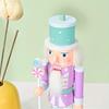 Yousheng 25CM Christmas Wooden Nutcracker Figurine Cartoon Soldier Figure Statue Sculpture Festival Holiday Party Ornament Decoration
