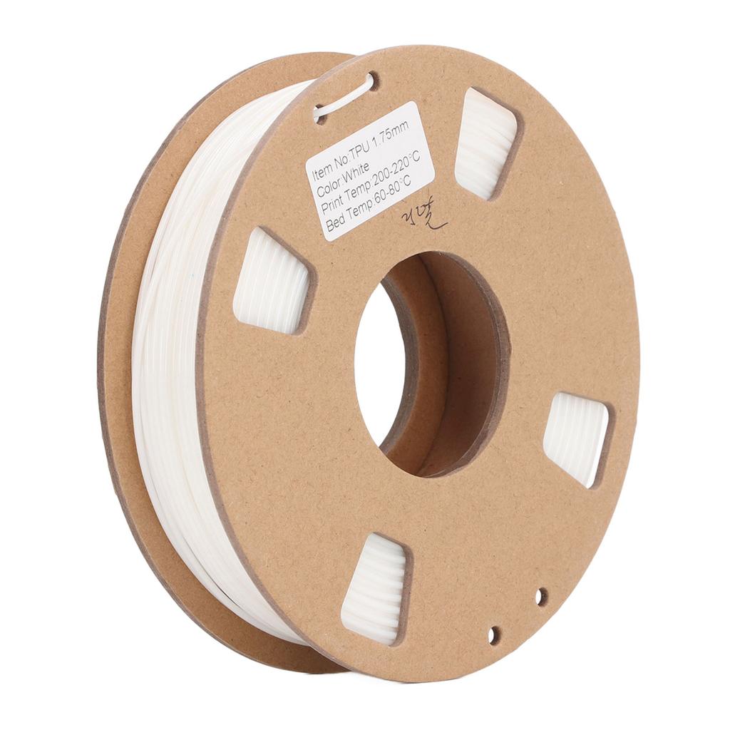Нить для 3D-принтера 1,75 мм Гибкая нить ТПУ Набор Высокая точность 95A Мягкий расходный материал для 3D-принтера Белый