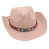 Colorful Beaded Beach Hat Ethnic Style Cowboy Straw Hat Panama Sun Protection Sun Hat Spring Summer Spanish Jazz Hat