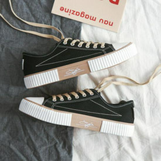 Douchuan Retro Canvas Checkerboard Low-Top Sneakers for Women and Couples
