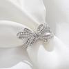 Jeulia Silver Bowknot Ring with Diamond and CZ Sparkling and Perfect for and Fashion Women's Engagement, Cute, Birthdays, Parties,