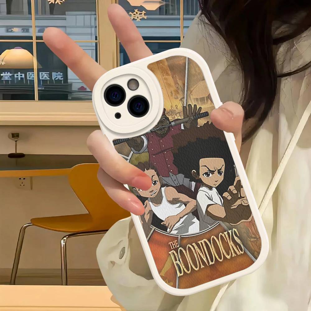 Cartoon The Boondocks Phone Case For IPhone 16 15 14 13 12 11 Pro Max Plus Leather Cover