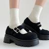 Модные ретро плюшевые универсальные туфли-лодочки на платформе с неглубоким вырезом женские 2025 новая коллекция осень-зима юбка французские туфли Мэри Джейн