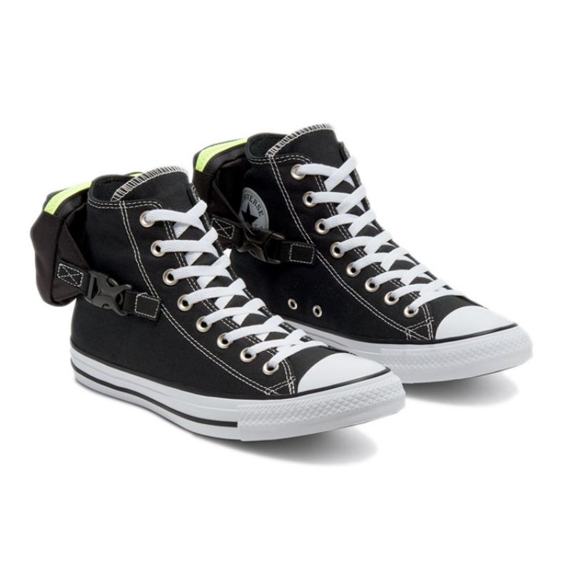 Converse Chuck Taylor All Star Buckle Up - Volt Glow Универсальный комфорт Высокие эспадрильи Унисекс Черный