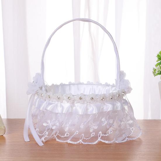 Декоративная корзина с цветами Привлекательная романтическая свадебная корзина с цветами для девочек Свадебные принадлежности
