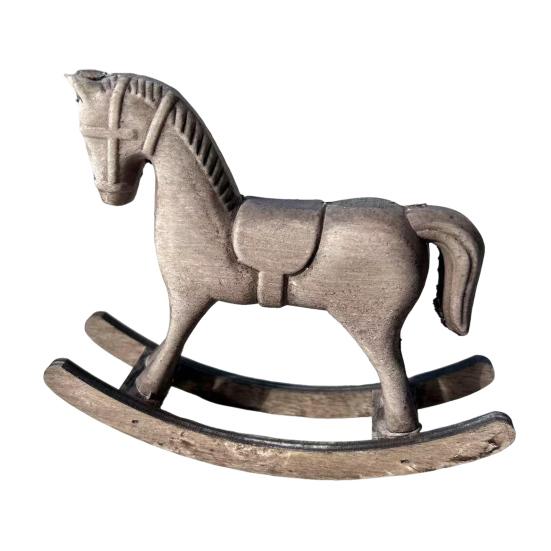 Деревянная фигурка лошадки-качалки, ретро миниатюрная лошадка, деревенское настольное украшение, статуэтка лошадки-качалки для дома, центральный элемент для стола, полка, шкаф
