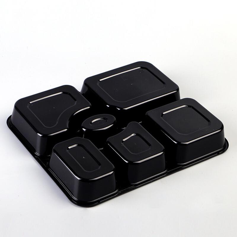 KAZHI Disposable Plastic 6-Compartment Takeaway Meal Box