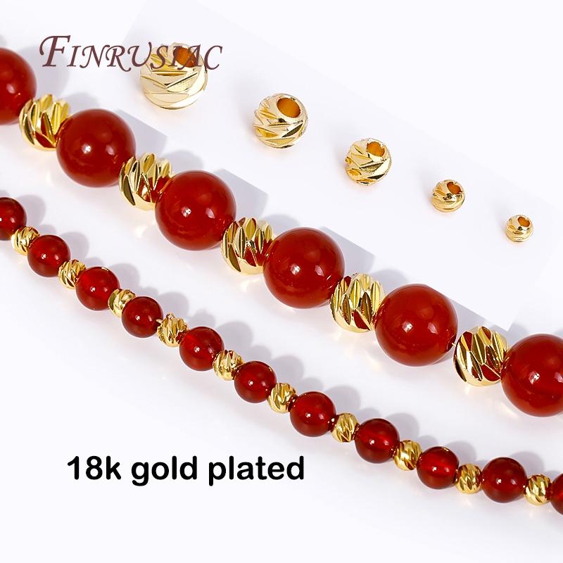 Посеребренная 18K золотом бусина-разделитель для изготовления ювелирных изделий, Бусины-разделители 2,5-6 мм, Декоративные бусины для браслетов, Аксессуары для DIY Оптом