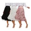 Женская юбка-миди с эластичной резинкой на талии, трапециевидная юбка средней длины с бахромой, однотонная юбка для отдыха, пляжа, путешествий, одежда