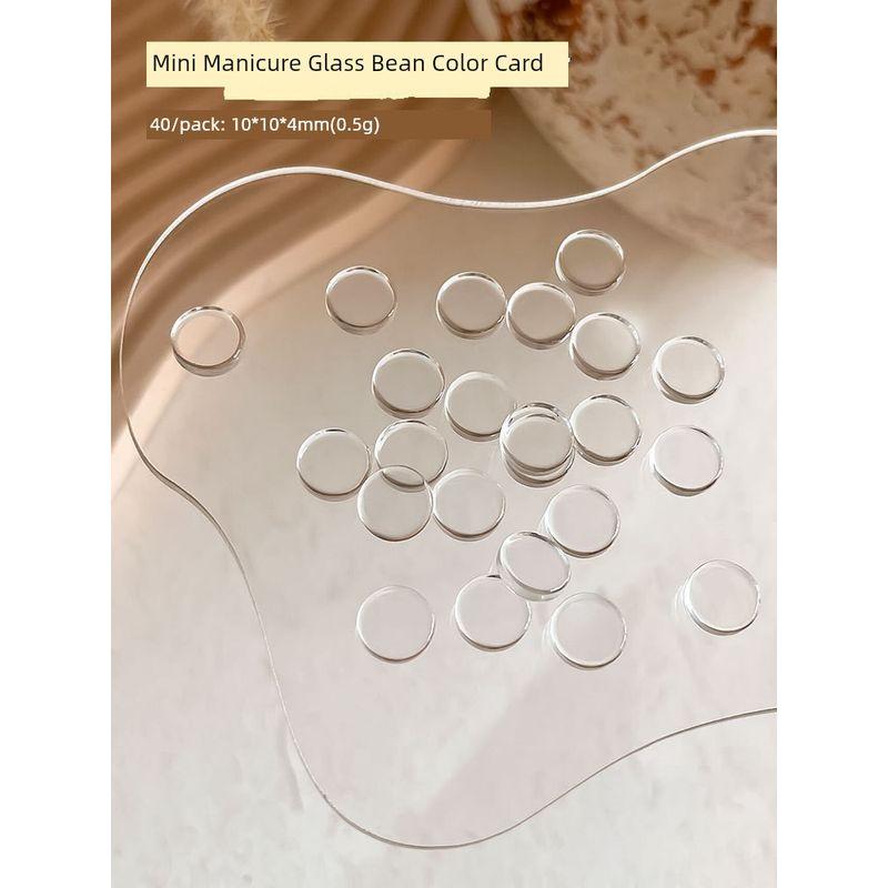 Mini Glass Color Card Nail Beanie Color Card UV Polish Punch Board Nail Tip High Transparent 3D round Beads Manicure Implement