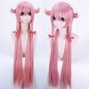 Anime 100cm The Future Diary Mirai Nikki Yuno Gasai Long Peach Pink Heat Resistant Hair Cosplay Costume Wig + Wig Cap