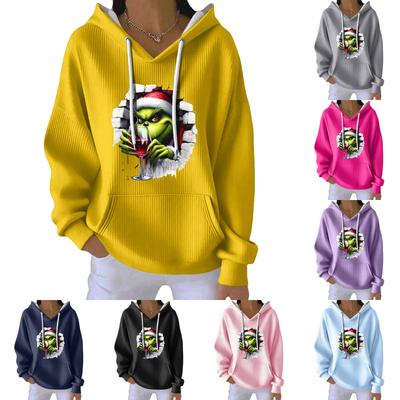 Женская модная повседневная толстовка с длинными рукавами и принтом рождественского ангела