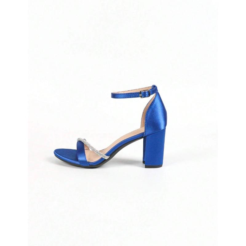 Fashion Sandals, Straight High Heels, Women's 2025 Plus Size, New Temperament, Versatile Rhinestone, Summer Super Fairy