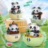 Cartoon Panda Flower Puzzle Tumbler: Cute Tiny Particle Desktop Ornament