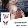 Bright Color Butterflies Temporary Tattoos - Waterproof Stickers Beauty Kawaii Style Dopamine D Y1F2