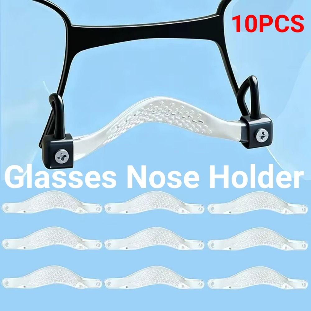 10Pcs/Set Transparent Eyeglasses Silicone Nose Pad Anti-Slip Eyeglasses Nose Holder Daily Use