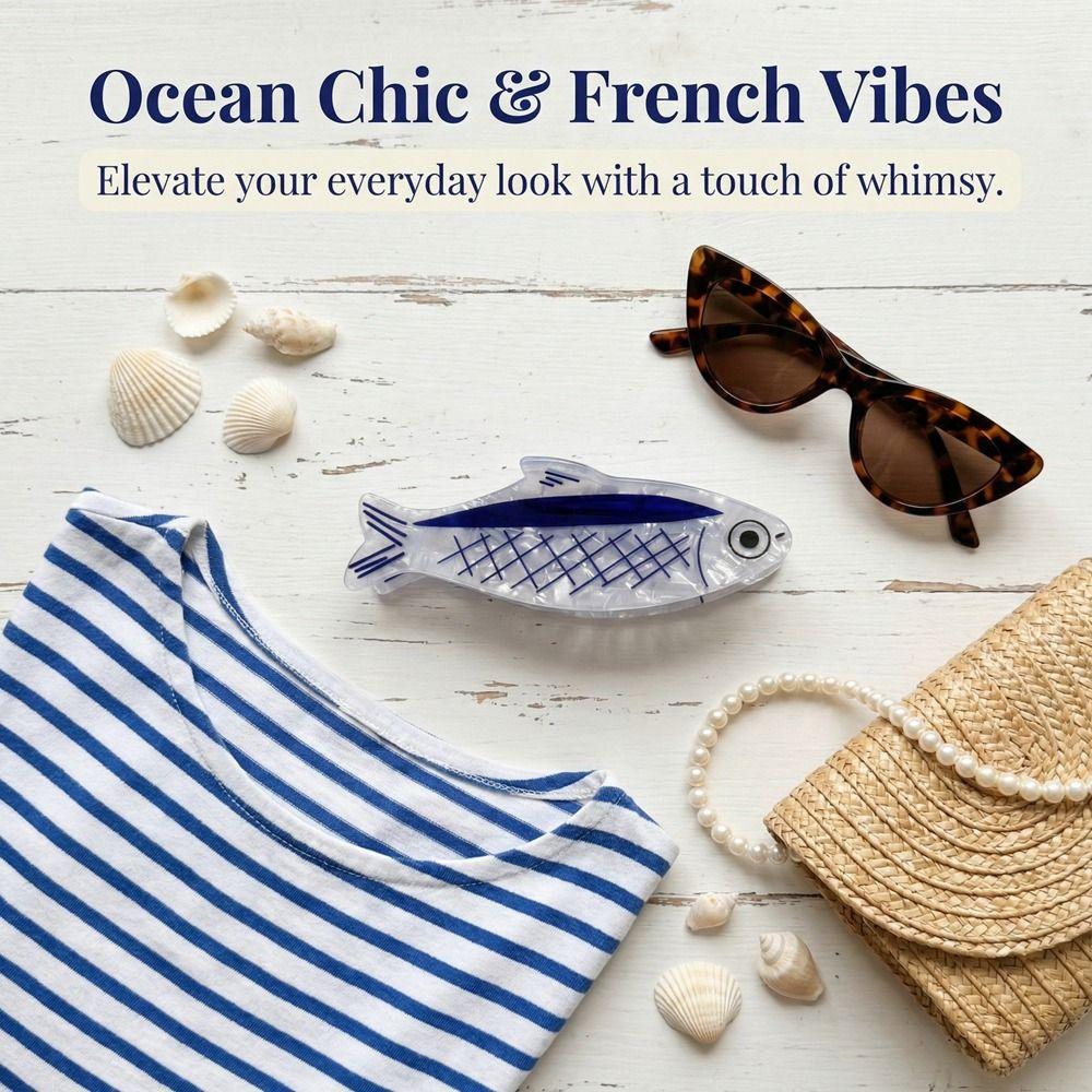 Tuna Fish Marine Life Fish Hair Clip Hairpin Fish Grab Clip Fashion Ocean Animal Hair Claw Travel