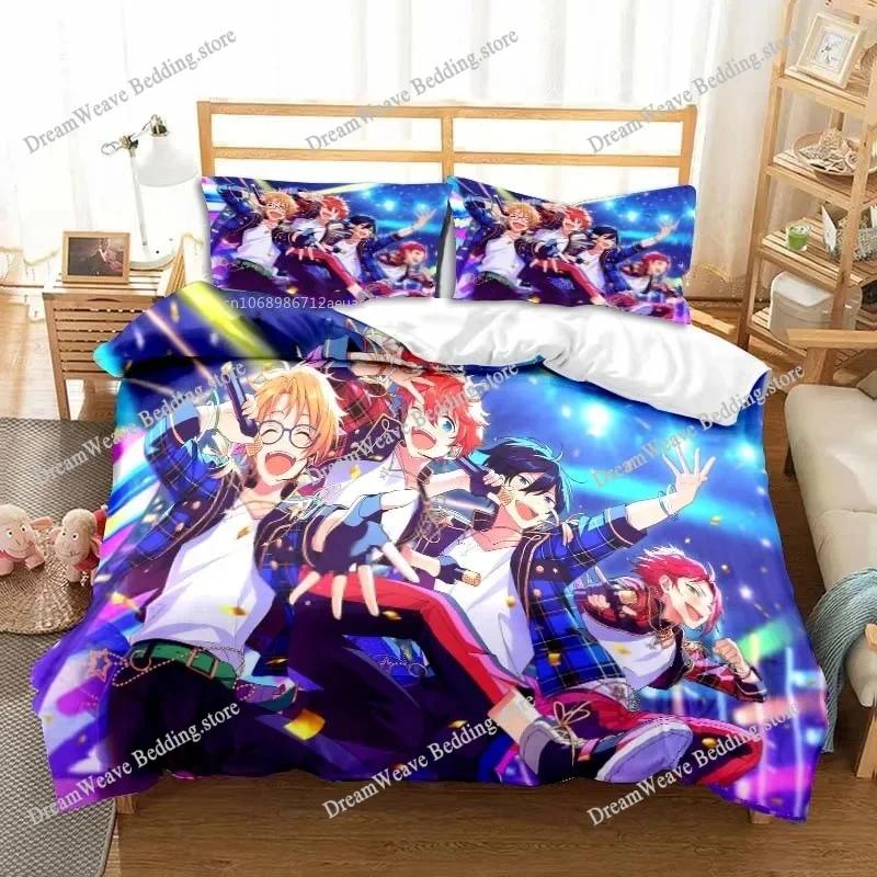 Новый Аниме Рок-группа Ensemble Stars Все сезоны Комплект постельного белья на двуспальную кровать Комплект одеял Покрывало на одеяло Двуспальное King Покрывало на одеяло963
