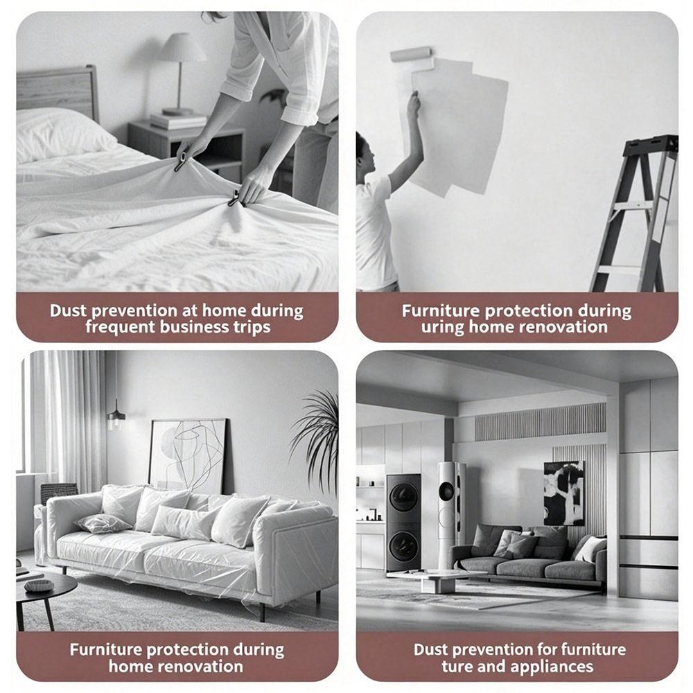 Waterproof Disposable Dust Covers Transparent PE Disposable Bed Cover Bed Protection