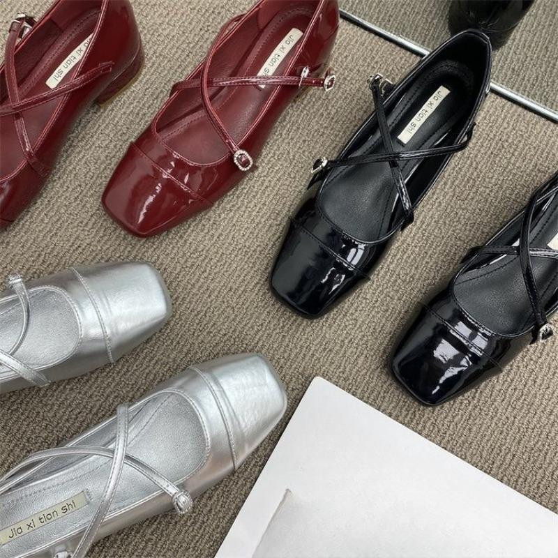 Туфли Мэри Джейн для женщин, 2024 г., женские туфли на одинарном каблуке в стиле ретро, ​​мягкие и удобные красные балетки Zapatos De Mujer