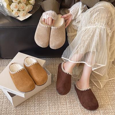 Босоножки с толстой подошвой Boken, женские, осень 2025, для отдыха, на одной педали, со шнуровкой, повседневные, универсальные, ретро, хлопковые тапочки