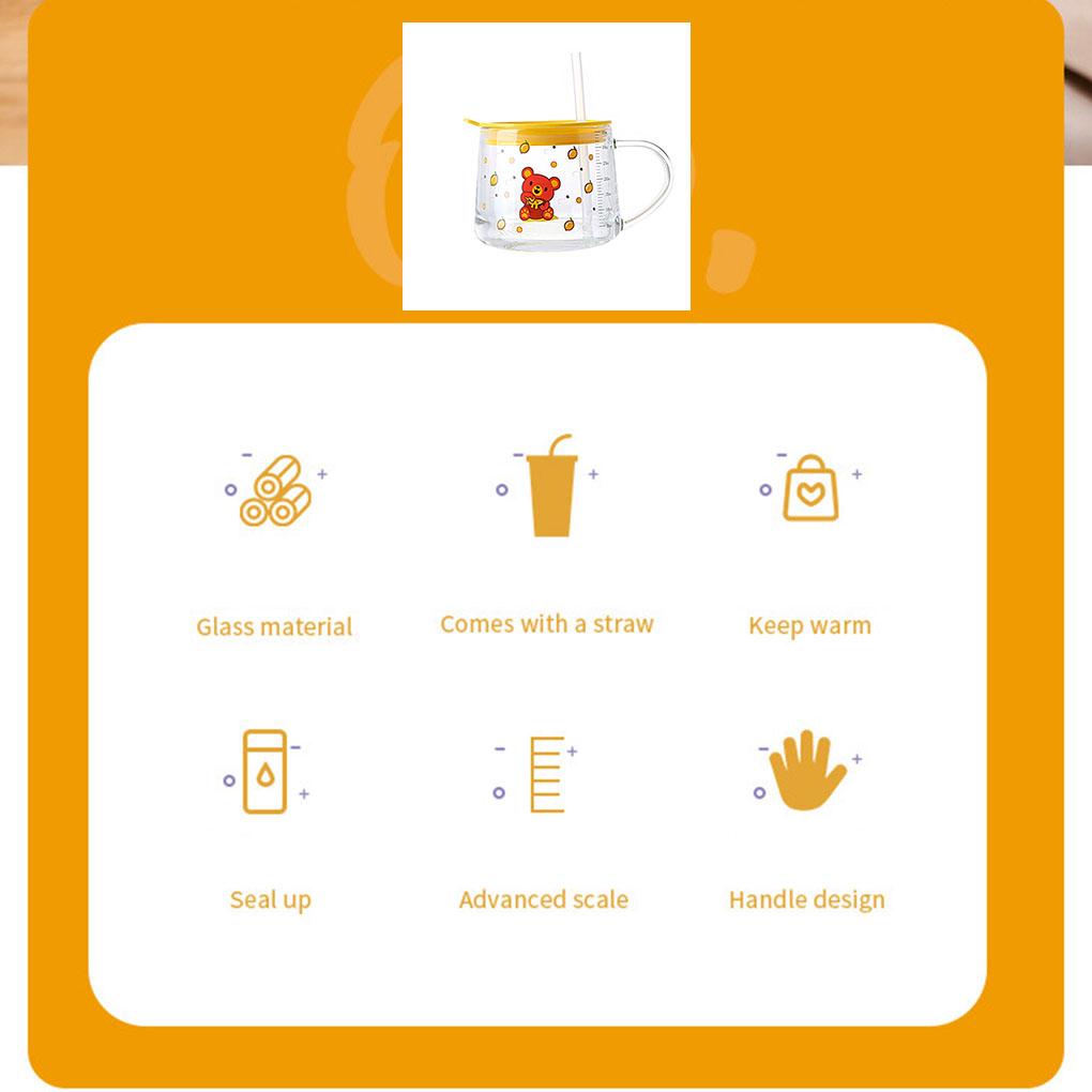 Милая чашка для воды, переносная, с рисунком животных, для детей, сменная, масштабированная, для общежития, кружка для молока, кофе, завтрака, соломенная кружка, посуда для напитков