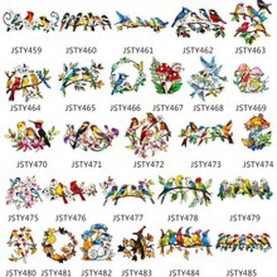 Красочная Ретро Цветок и Птица ПВХ Статическая Пленка для Окон Съемная