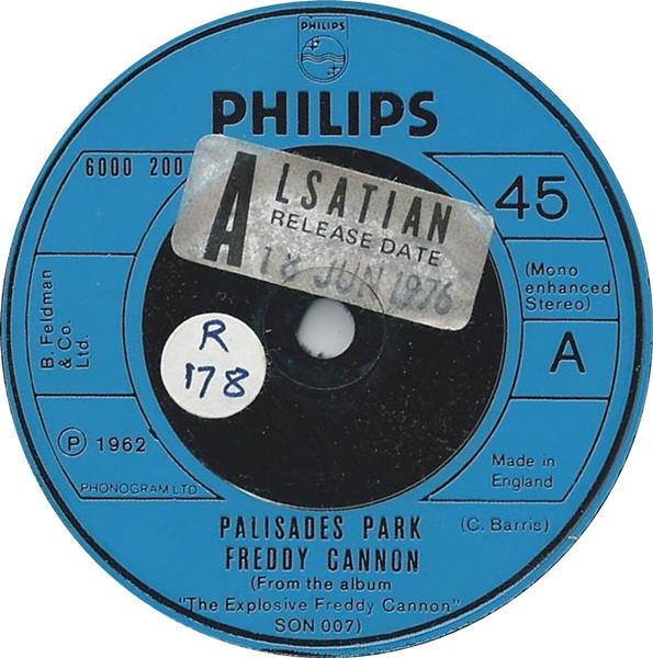 7-дюймовая пластинка FREDDY CANNON - Palisades Park 6000200 Philips 1976 UK Rock Б/у