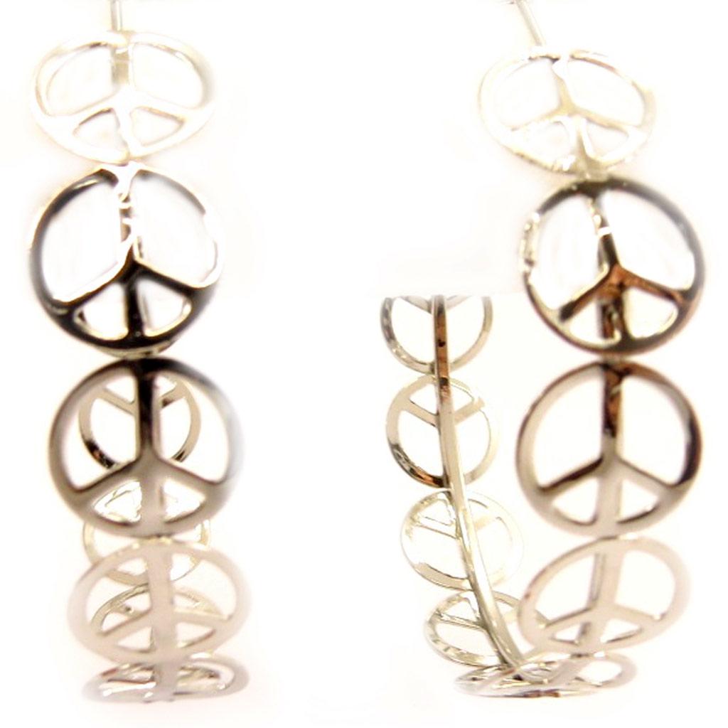 Les Trésors De Lily [L4451] - Серебряные серьги-кольца «Мир» Ø 50 мм.