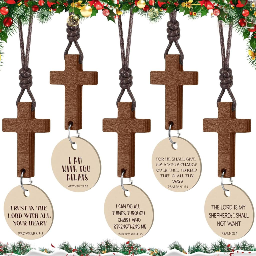 Sivak 5 Pcs Car Air Freshener Cross Mirror Hanging Christian Gift Accessories Daily Bible Car Rearview Decor Accessories Jesus Ornament Religious