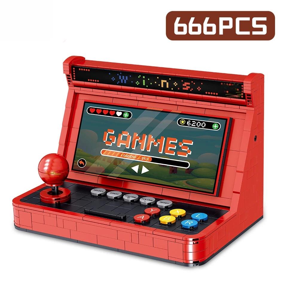 666 шт. Симуляция Ретро Настольная Игровая Машина Модель Микро Строительные Блоки Мини Кирпичики Сборка Детские Игрушки для Детей