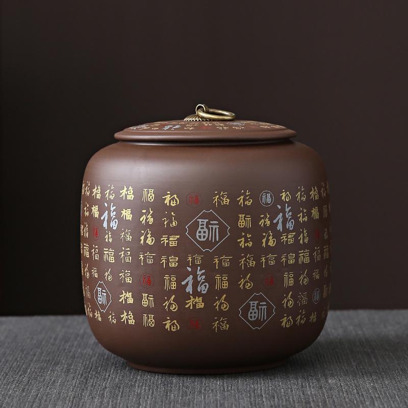 Черный домашний кухонный фиолетовый глиняный чайник для чая большой герметичный керамический чайник для хранения пуэра домашний чайник для чая черная банка для чая оптом