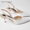 Fine Heel Heel Sandals Pointed Toe Mesh Slingback Sandals For Women Party Shoes Shoes Elegant Pumps Shoes