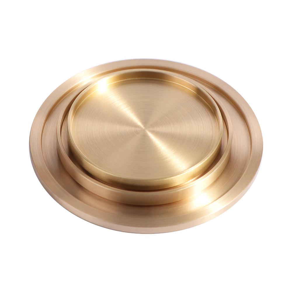Round Brass Coaster Heat Resistant Cup Mats Tables Centerpieces Decorations Tea Tray  Coffee Tables