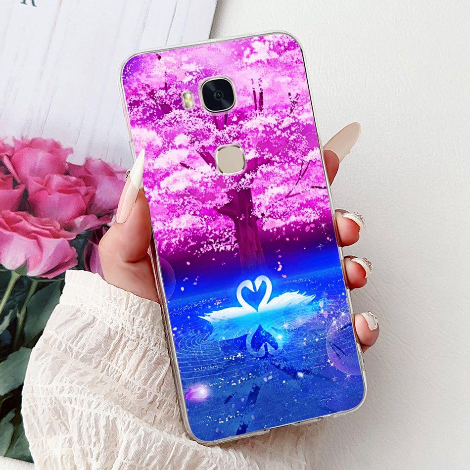For Huawei Honor 5X GR5 2015 2016 KII-L21 L22 Elegant Floral Butterfly Phone Case For Honor5X KIW-L22 Soft Silicone TPU Cases