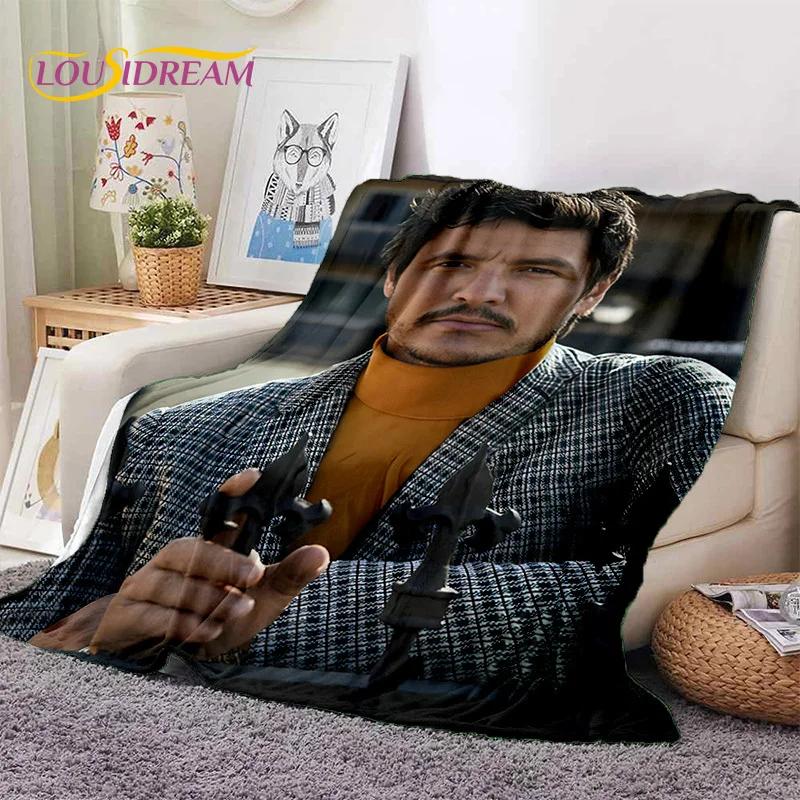 3D Jose Pedro Pascal Actor Star Soft Blankets,Keep Warm Throw Blanket Comfortable Blanket for Picnic Beds Sofa Home Bedroom Gift