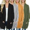 Warm And Chunky Knit Women Cardigan Sleeve Casual Sweater Outwear