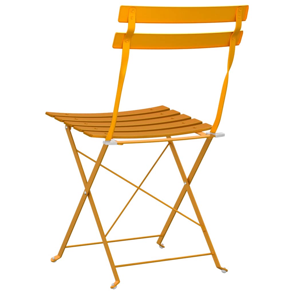 Folding Garden Chair 2 pcs Mustard Yellow 42 x 46 x 82 cm Metal