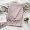 Thickened Solid Color Double Sided Imitation Cashmere Scarf Autumn and Winter Atmosphere Women's High End Versatile Men's Scarf Warm Shawl