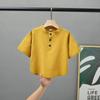 Children's Short -sleeved T -shirt Boys In The Summer Sleeve Stand -up Collar Summer Pure Color T -shirt Kindergarten