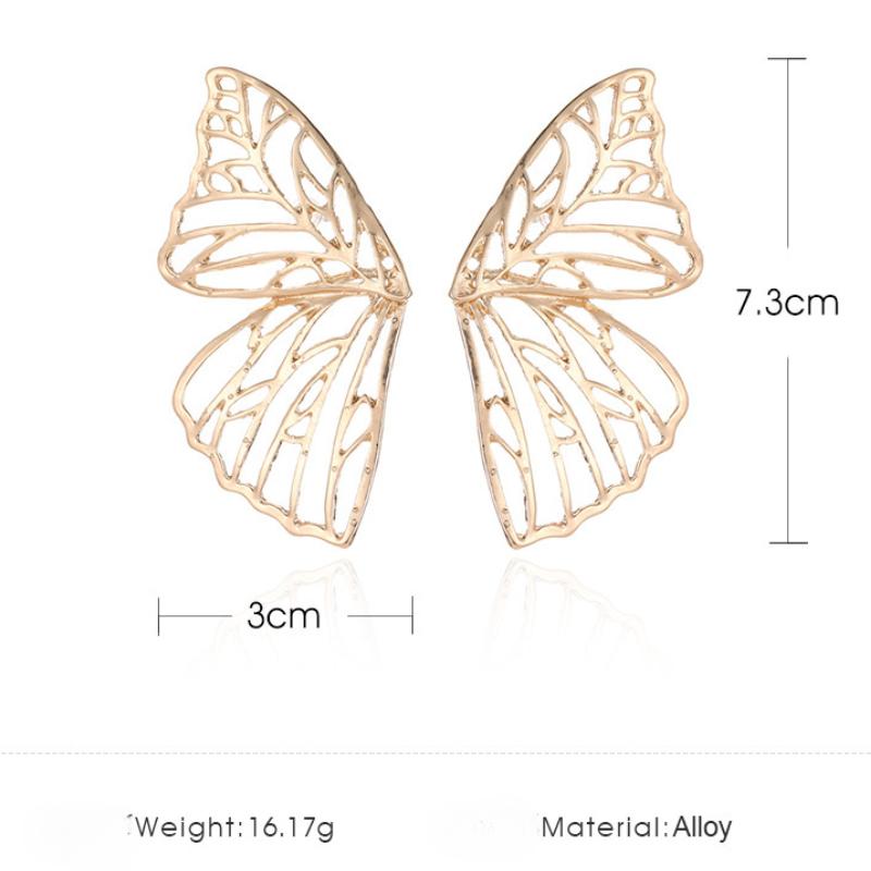 New European and American Dark Hollow Butterfly Rose Earrings with Cold Style Gothic Earrings