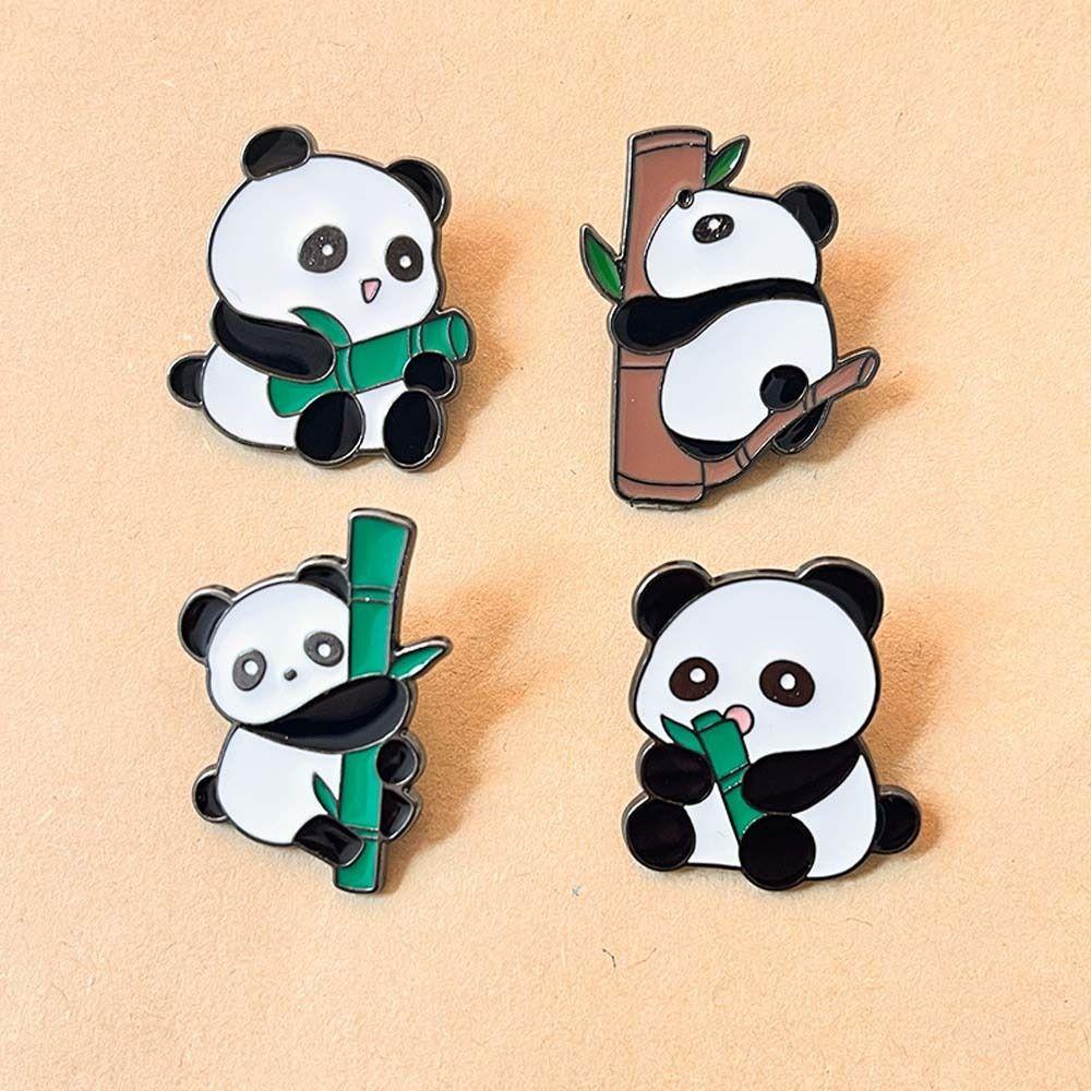 Fashion Jewelry Panda Lapel Pin Animal Shape Cartoon Panda Badge Cute Panda Brooch  Lady/Girls