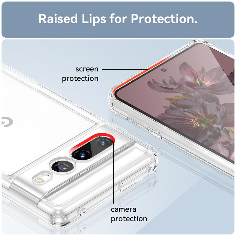 Для Google Pixel 7 Pro Чехол Силиконовый Прозрачный Рамка Противоударный ТПУ Capa Google Pixel 8 Pro 8A 7 Pro 7A 6A Чехол Защитный Телефон