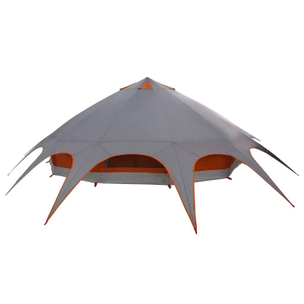 Teepee Tent for 9 Persons Gray and Orange 502 x 502 x 297 cm