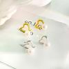 Sweet Hollow Love Pearl Earrings for Women with Light Luxury Temperament Exquisite Earrings