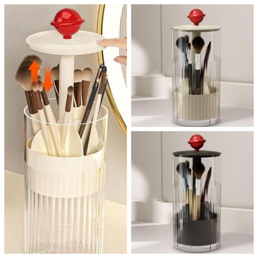 Plastic Makeup Brushes Holder with Lid Cosmetic Brushes Storage Box Makeup Brush Organizer Home